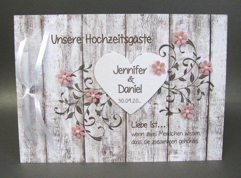 Gästebuch Holzoptik 10028 in 4 Farben, A5