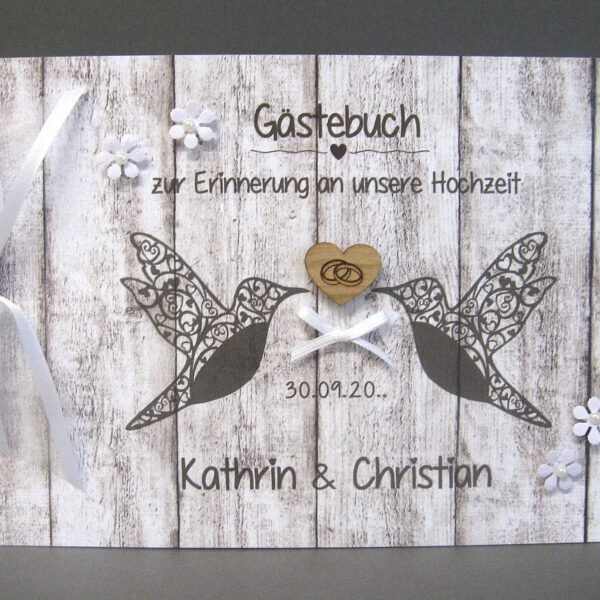 Gästebuch Holzoptik 10040 in 4 Farben, A5