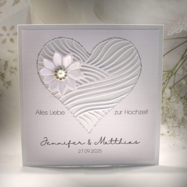 Glückwunschkarte zur Hochzeit "Eleganz pur" mit Personalisierung und auf Wunsch als Geldgeschenk Design 125