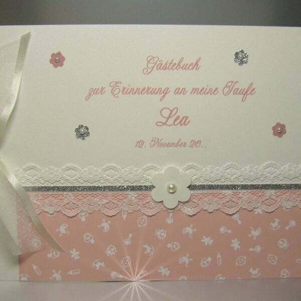 Gästebuch zur Taufe 13502 mit echter Spitze