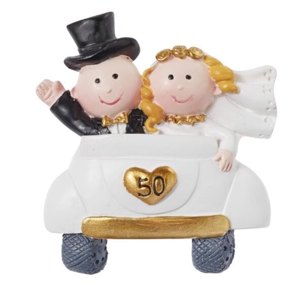 Brautpaar Goldhochzeit im Auto, als Tortenfigur oder zur Deko 3870448