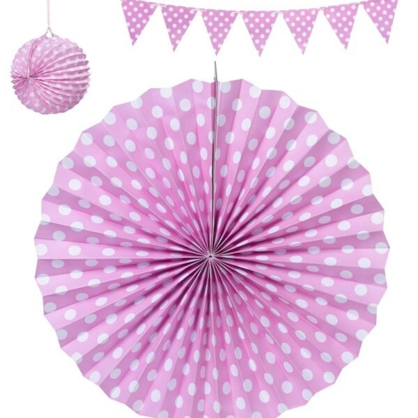 Babyparty Set 3tlg. rosa für Taufe oder Geburtstag mit Wimpeklkette, Lampion und Rosette zum TOP PREIS!!