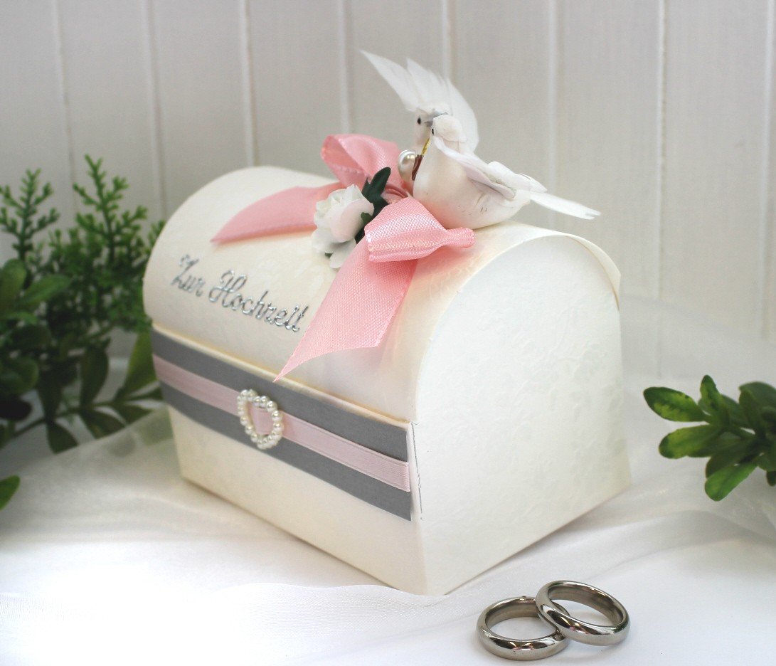 Geldgeschenk "Hochzeit" grau rosa mit Taubenpaar zum kleinen Preis!! Design 512 – Bild 2