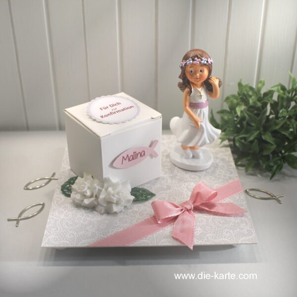 Geldgeschenk Konfirmation-Kommunion oder Firmung Mädchen altrosa zum kleinen Preis!! 70060