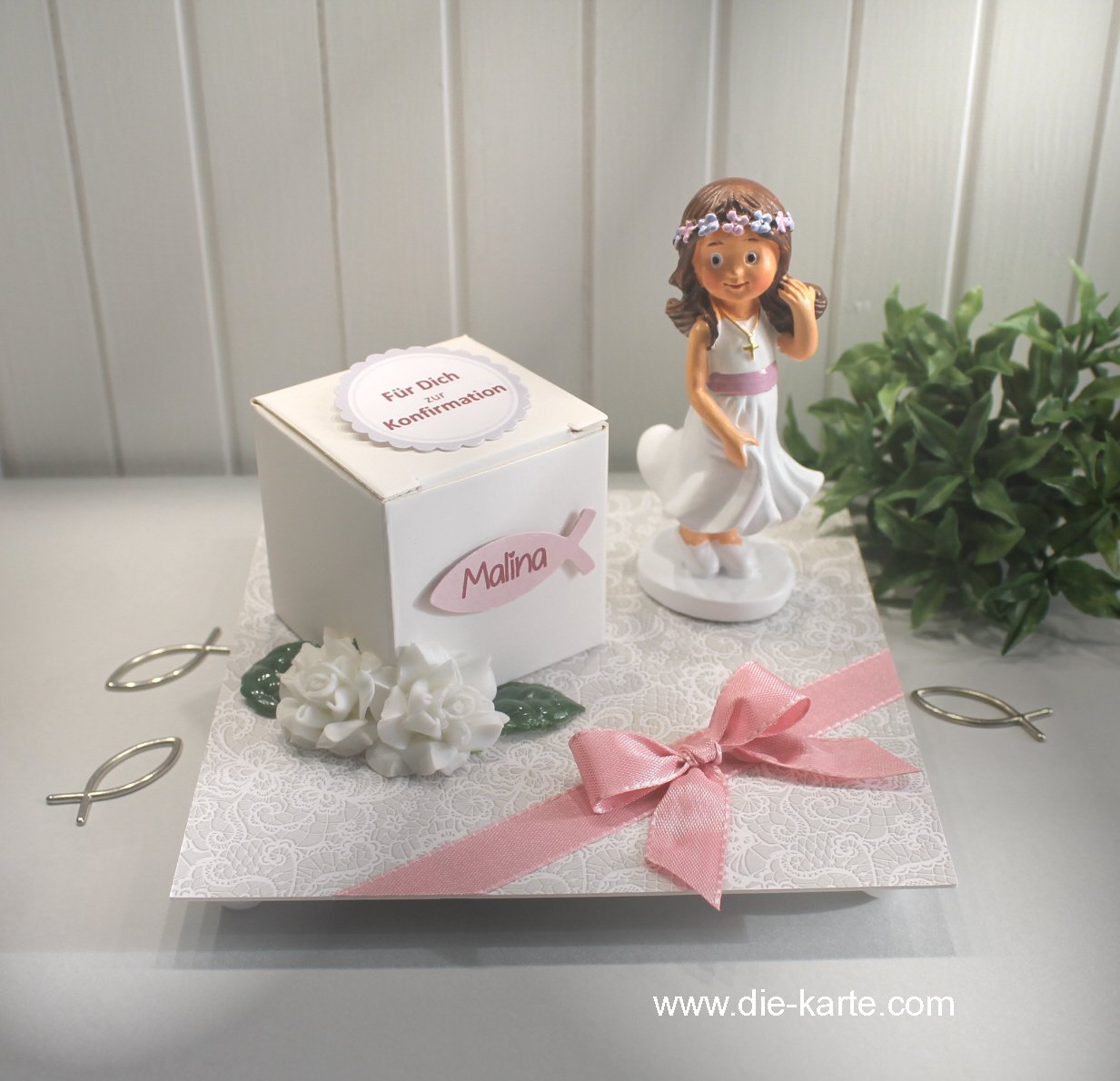 Geldgeschenk Konfirmation-Kommunion oder Firmung Mädchen altrosa zum kleinen Preis!! 70060