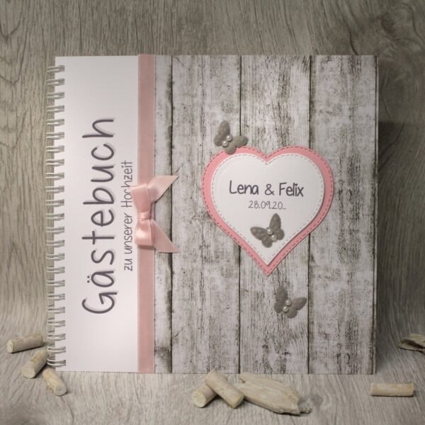 Gästebuch zur Hochzeit Holzoptik 80032 in 7 Farben
