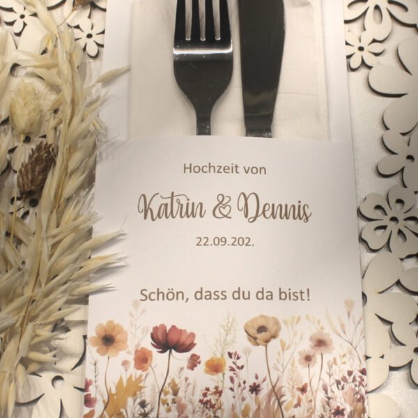 Bestecktasche "Wiese" für jeden Anlass wie Hochzeit, Konfirmation, Geburtstag, Taufe ... Design 420