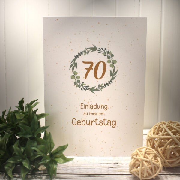 Einladungskarten 10 Stück mit "Kranz" zum Geburtstag incl. Umschlag & Einlegeblatt zum kleinen Preis! Design GE03