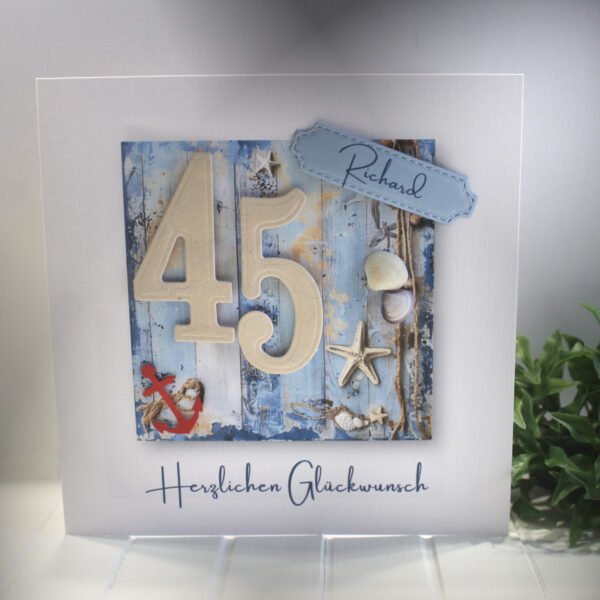 Glückwunschkarte zum Geburtstag Maritim, mit Personalisierung und auf Wunsch als Geldgeschenk Design 105