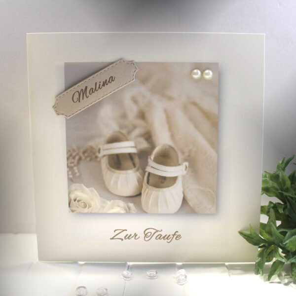 Glückwunschkarte zur Geburt oder Taufe mit Personalisierung und auf Wunsch als Geldgeschenk Design 151