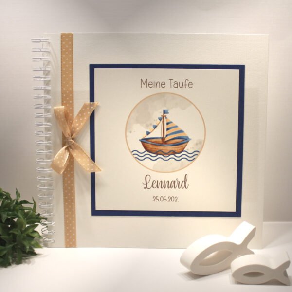 Gästebuch zur Taufe "Boot" zum kleinen Preis! Design K35 GÄ
