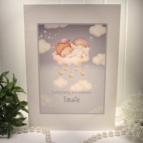 Einladungskarten 10 Stück "Baby" für Ihre Taufe incl. Umschlag & Einlegeblatt zum kleinen Preis Design TA 06
