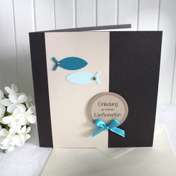 Bastelset DIY Einladung zur Konfirmation, Kommunion oder Firmung incl. Umschlag Design K03