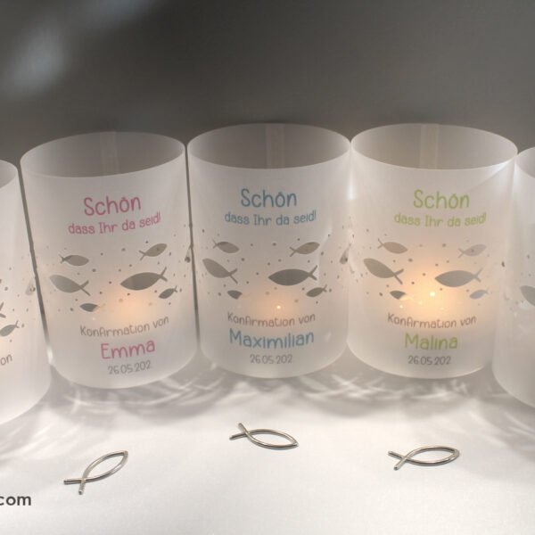 Lichthülle, Windlicht Pergament "das Besondere" für Ihre Konfirmation, Kommunion, Firmung oder Taufe Design 912