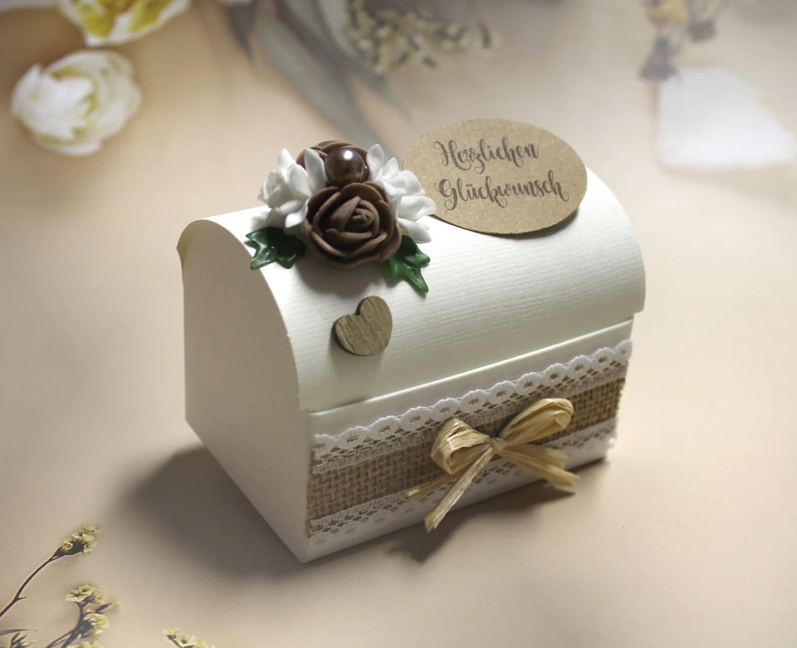 Geldgeschenk "rustikal" mit Blüte zum Geburtstag, zum kleinen Preis!! Design 515 – Bild 2