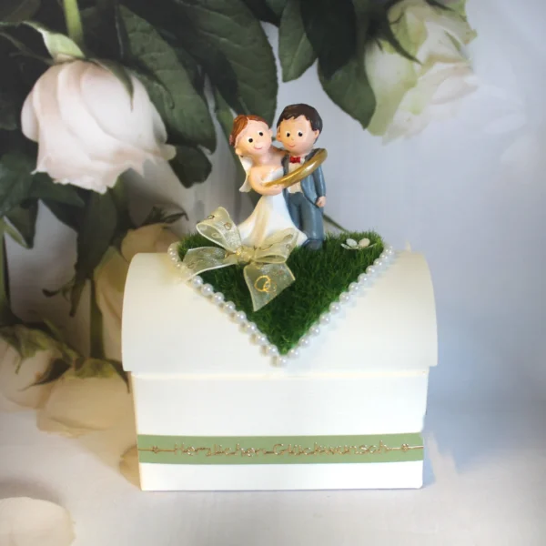 Geldgeschenke Truhe zur Hochzeit mit Brautpaar zum kleinen Preis!! Design 523